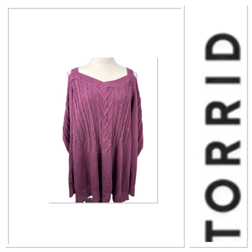 Torrid berry colored cold shoulder spaghetti strap sweater size 5-5X/28